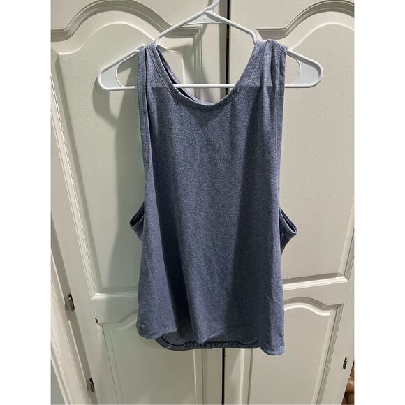Lululemon Men’s Tank Top Size L Heathered Blue Better Each Day Reflective Gym Sh - Picture 1 of 7